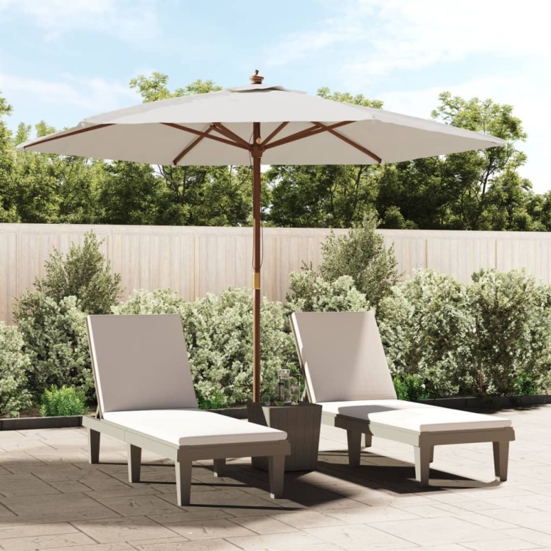 vidaXL Sonnenschirm mit Holzmast Sandfarben 299x240 cm vidaXL Sonnenschirm mit Holzmast Sandfarben 299x240 cm