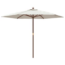 vidaXL Sonnenschirm mit Holzmast Sandfarben 299x240 cm