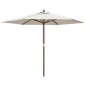 vidaXL Sonnenschirm mit Holzmast Sandfarben 299x240 cm vidaXL Sonnenschirm mit Holzmast Sandfarben 299x240 cm