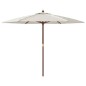 vidaXL Sonnenschirm mit Holzmast Sandfarben 299x240 cm vidaXL Sonnenschirm mit Holzmast Sandfarben 299x240 cm