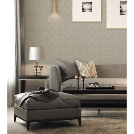 DUTCH WALLCOVERINGS Tapete Sechseckmuster Grau