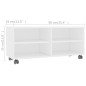 vidaXL TV-Schrank mit Rollen Weiß 90x35x35 cm Holzwerkstoff vidaXL TV-Schrank mit Rollen Weiß 90x35x35 cm Holzwerkstoff