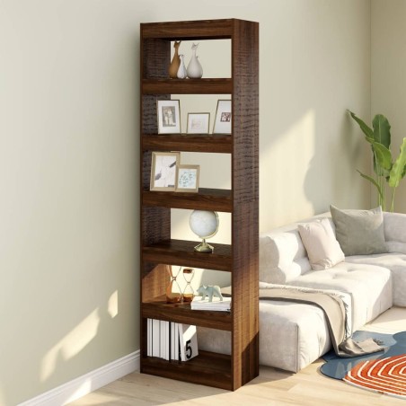 vidaXL Bücherregal/Raumteiler Braun Eichen-Optik 60x30x198 cm