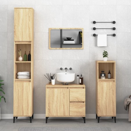 vidaXL Badschrank Sonoma-Eiche 65x33x60 cm Holzwerkstoff
