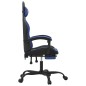 Gaming-Stuhl mit Fußstütze Drehbar Schwarz & Blau Kunstleder Gaming-Stuhl mit Fußstütze Drehbar Schwarz & Blau Kunstleder