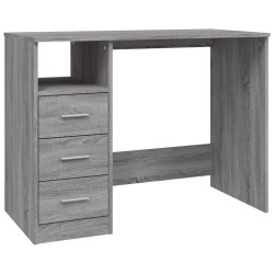 vidaXL Schreibtisch mit Schubladen Grau Sonoma 102x50x76 cm