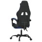 Gaming-Stuhl mit Fußstütze Drehbar Schwarz & Blau Kunstleder Gaming-Stuhl mit Fußstütze Drehbar Schwarz & Blau Kunstleder
