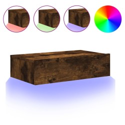 vidaXL TV-Schrank mit LED-Leuchten Räuchereiche 60x35x15,5 cm