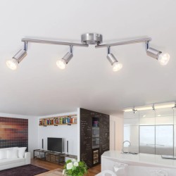 vidaXL Deckenleuchte mit 4 LED Spotlights Satin Nickel 