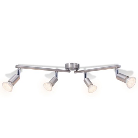 vidaXL Deckenleuchte mit 4 LED Spotlights Satin Nickel 