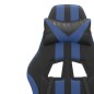 Gaming-Stuhl mit Fußstütze Drehbar Schwarz & Blau Kunstleder Gaming-Stuhl mit Fußstütze Drehbar Schwarz & Blau Kunstleder