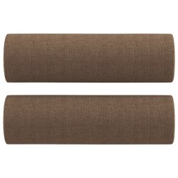 vidaXL Zierkissen 2 Stk. Braun Ø15x50 cm Stoff