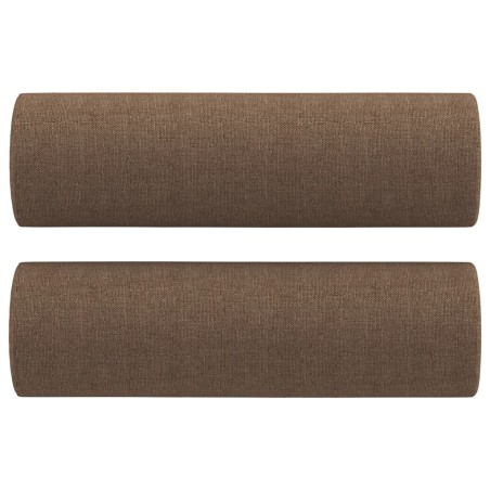 vidaXL Zierkissen 2 Stk. Braun Ø15x50 cm Stoff