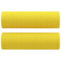 vidaXL Zierkissen 2 Stk. Hellgelb Ø15x50 cm Stoff