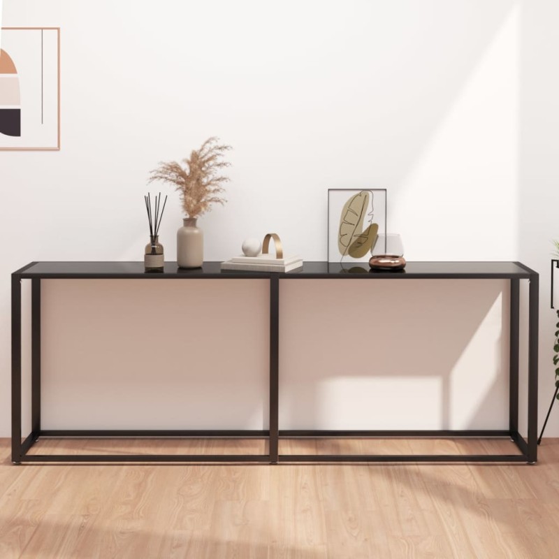 vidaXL Konsolentisch Schwarz 200x35x75,5 cm Hartglas vidaXL Konsolentisch Schwarz 200x35x75,5 cm Hartglas