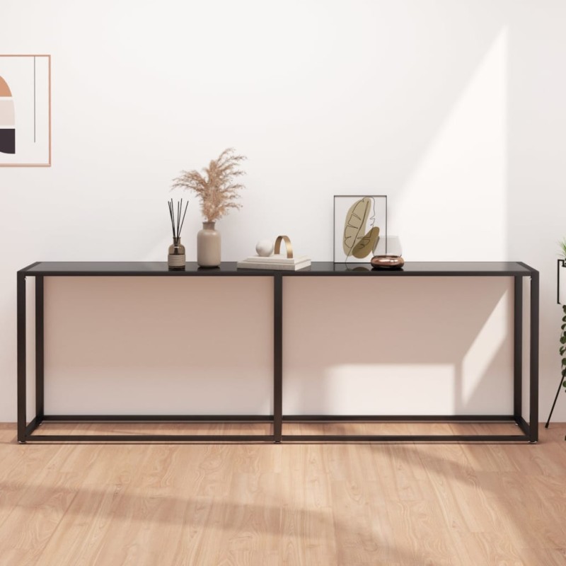 vidaXL Konsolentisch Schwarz 220x35x75,5 cm Hartglas vidaXL Konsolentisch Schwarz 220x35x75,5 cm Hartglas