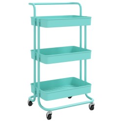 vidaXL Küchenwagen 3 Etagen Türkis 42x35x85 cm Eisen und ABS