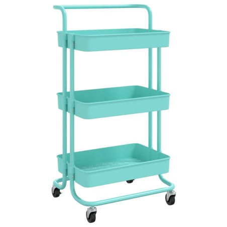 vidaXL Küchenwagen 3 Etagen Türkis 42x35x85 cm Eisen und ABS