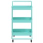 vidaXL Küchenwagen 3 Etagen Türkis 42x35x85 cm Eisen und ABS vidaXL Küchenwagen 3 Etagen Türkis 42x35x85 cm Eisen und ABS