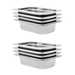 vidaXL Gastronormbehälter 8 Stk. GN 1/4 65 mm Edelstahl 