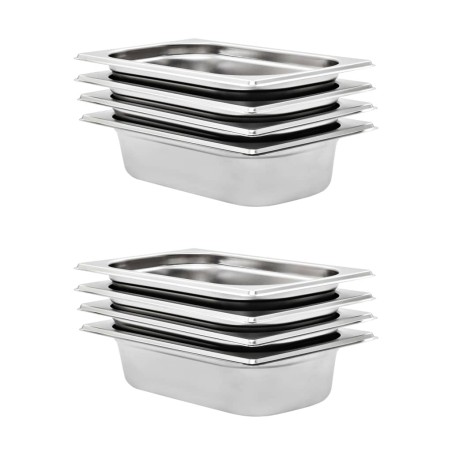 vidaXL Gastronormbehälter 8 Stk. GN 1/4 65 mm Edelstahl 