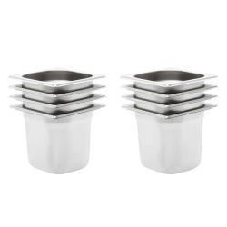 vidaXL Gastronormbehälter 8 Stk. GN 1/6 150 mm Edelstahl 