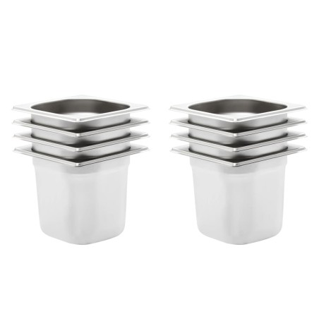 vidaXL Gastronormbehälter 8 Stk. GN 1/6 150 mm Edelstahl 