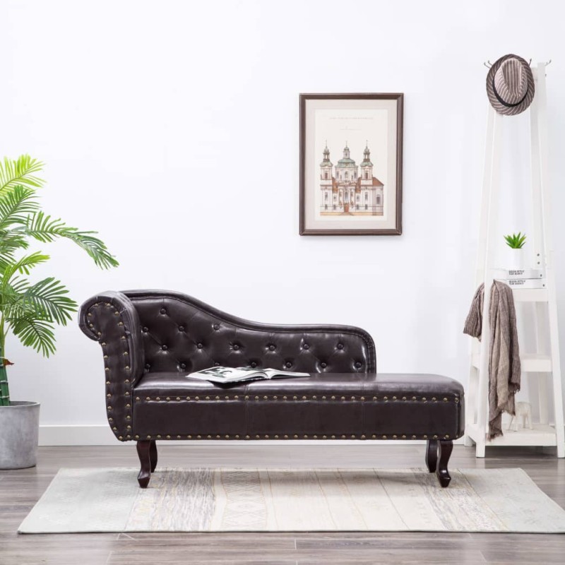 vidaXL Chaiselongue Dunkelbraun Kunstleder vidaXL Chaiselongue Dunkelbraun Kunstleder