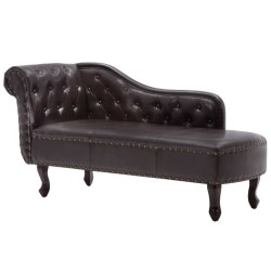 vidaXL Chaiselongue Dunkelbraun Kunstleder 