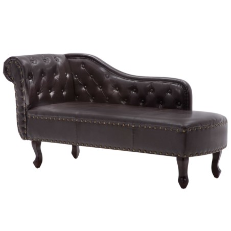 vidaXL Chaiselongue Dunkelbraun Kunstleder 