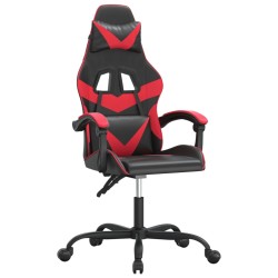 Gaming-Stuhl Drehbar Schwarz und Rot Kunstleder