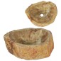 vidaXL Waschbecken 45x35x15 cm Fossil-Stein Cremeweiß
