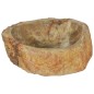 vidaXL Waschbecken 45x35x15 cm Fossil-Stein Cremeweiß
