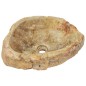 vidaXL Waschbecken 45x35x15 cm Fossil-Stein Cremeweiß