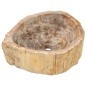 vidaXL Waschbecken 45x35x15 cm Fossil-Stein Cremeweiß