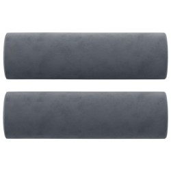 vidaXL Zierkissen 2 Stk. Dunkelgrau Ø15x50 cm Samt