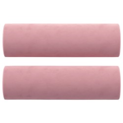 vidaXL Zierkissen 2 Stk. Rosa Ø15x50 cm Samt