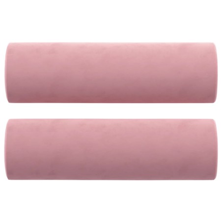 vidaXL Zierkissen 2 Stk. Rosa Ø15x50 cm Samt