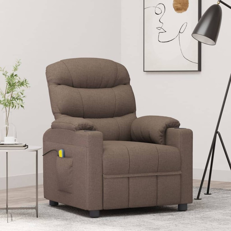 Massagesessel Taupe Stoff Massagesessel Taupe Stoff