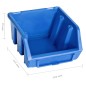 vidaXL 48tlg. Behälter-Set für Kleinteile mit Wandplatten Blau Schwarz vidaXL 48tlg. Behälter-Set für Kleinteile mit Wandplatten Blau Schwarz
