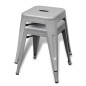 vidaXL Stapelbare Hocker 2 Stk. Grau Metall vidaXL Stapelbare Hocker 2 Stk. Grau Metall