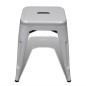 vidaXL Stapelbare Hocker 2 Stk. Grau Metall vidaXL Stapelbare Hocker 2 Stk. Grau Metall