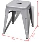 vidaXL Stapelbare Hocker 2 Stk. Grau Metall vidaXL Stapelbare Hocker 2 Stk. Grau Metall