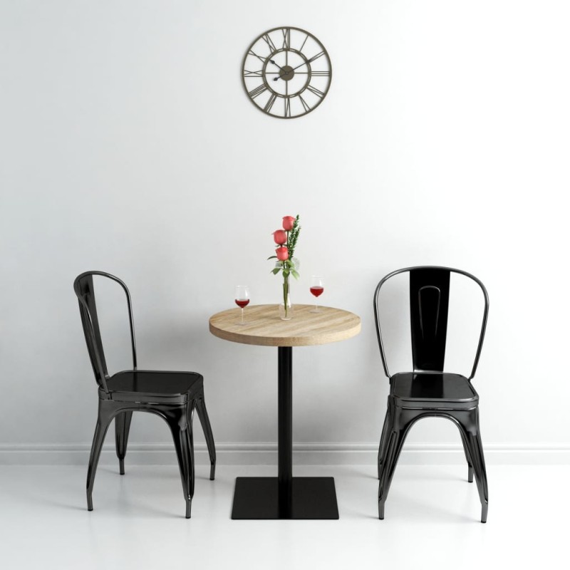 vidaXL Bistrotisch MDF und Stahl Rund 60 x 75 cm Eichenoptik vidaXL Bistrotisch MDF und Stahl Rund 60 x 75 cm Eichenoptik