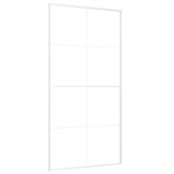 vidaXL Schiebetür ESG Glas und Aluminium mattiert 102,5x205 cm Weiß