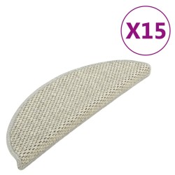 vidaXL Treppenmatten Selbstklebend Sisal-Optik 15 Stk. 56x17x3 cm Grau
