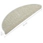 vidaXL Treppenmatten Selbstklebend Sisal-Optik 15 Stk. 56x17x3 cm Grau vidaXL Treppenmatten Selbstklebend Sisal-Optik 15 Stk. 56x17x3 cm Grau