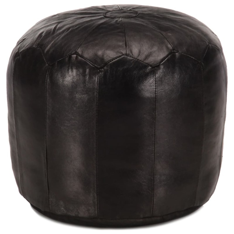 vidaXL Pouf Schwarz 40 x 35 cm Echtes Ziegenleder vidaXL Pouf Schwarz 40 x 35 cm Echtes Ziegenleder