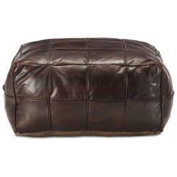 vidaXL Pouf Dunkelbraun 60 x 60 x 30 cm Echtes Ziegenleder