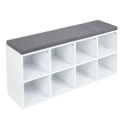 HI Schuhregal mit Kissen 103,5x29x48 cm Schwarz